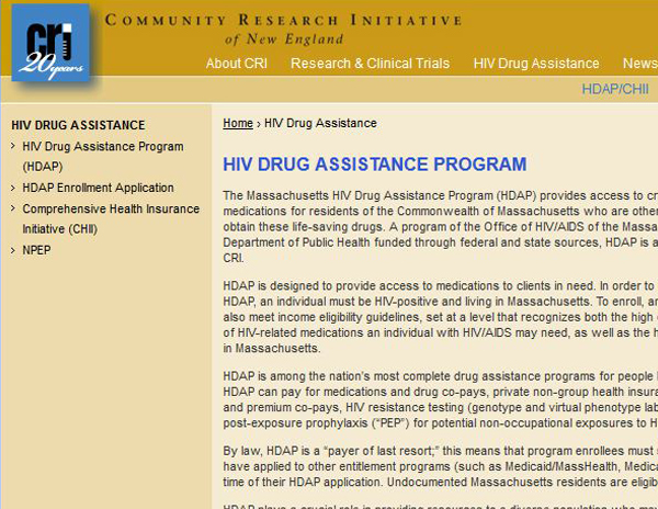 Massachusetts HIV Drug Assistance Program
