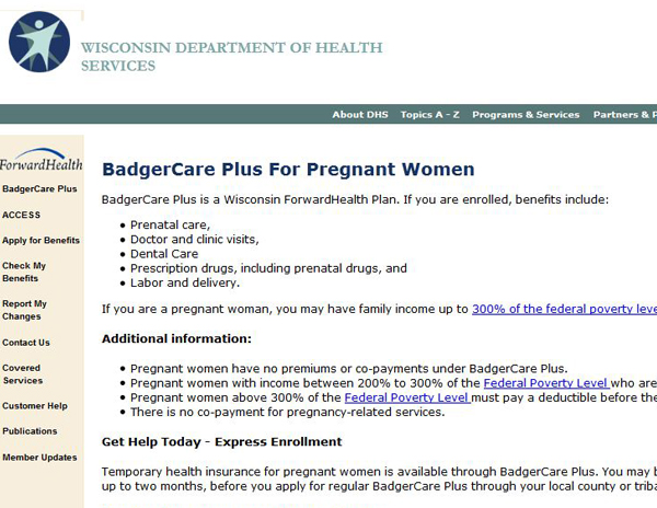 BadgerCare Plus for Pregnant Women